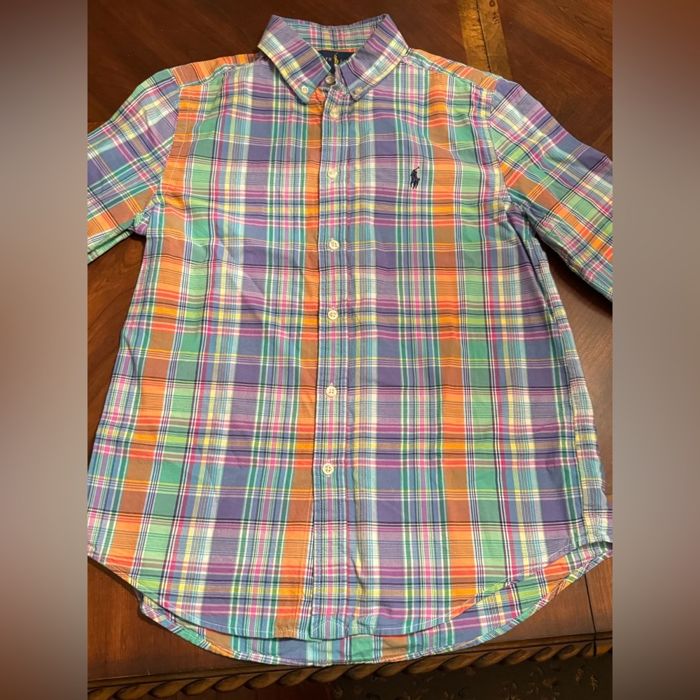 Ralph Lauren Multicolor Plaid Kids Shirt Size L ( 14-16)